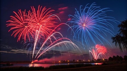 fireworks in the city