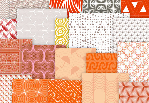 Seamles Simple Geometric Patters Bright Colored