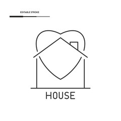 House With Heart Icon Vector Design.