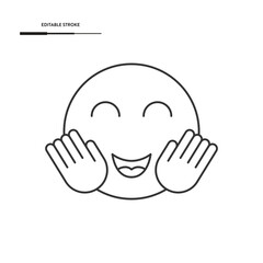Hugging Emoji Icon Vector Design.