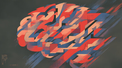 A creative image of a brain composed of puzzle pieces, symbolizing the complexity of thoughts and emotions, set against a contrasting dark background. Composed Disarray. Illustration
