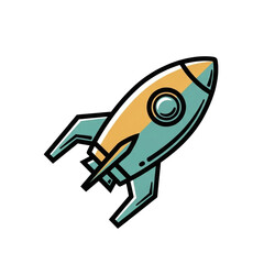 Retro Rocket Illustration Vintage Spacecraft Design Element