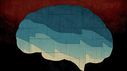 A creative image of a brain composed of puzzle pieces, symbolizing the complexity of thoughts and emotions, set against a contrasting dark background. Composed Disarray. Illustration