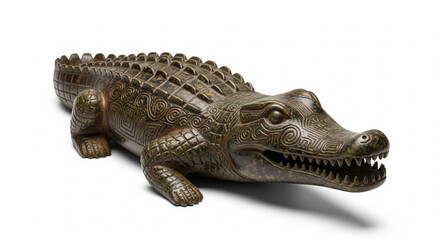 Obraz premium crocodile bronze isolated on white