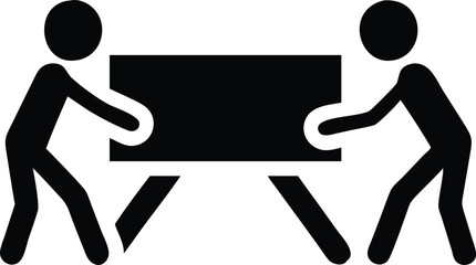 Teamwork Lifting Heavy Object Icon