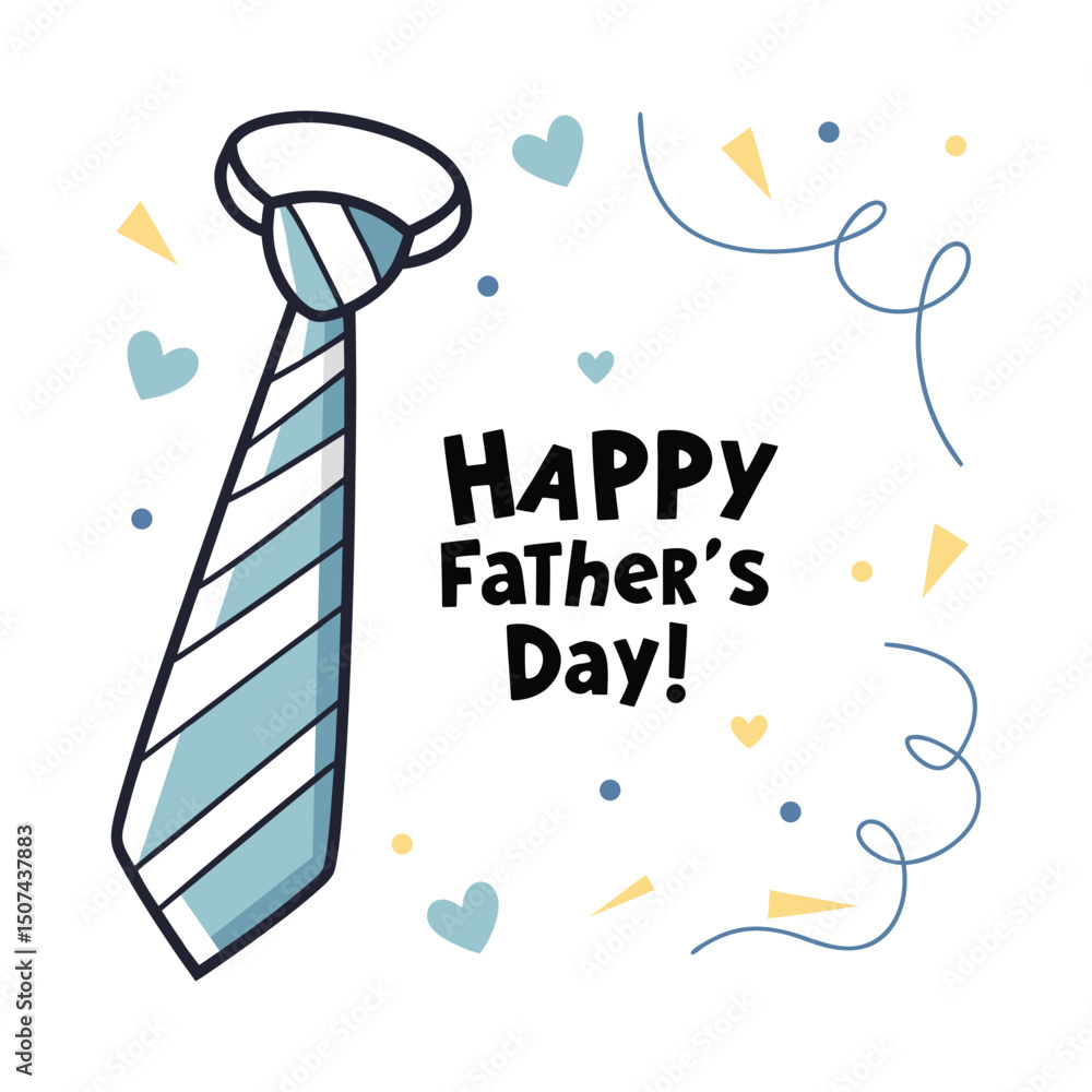 Fototapete father's day graphic with a hand-drawn tie. a versatile asset for creating engaging content to honor