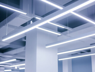 Modern Office Ceiling with Linear LED Lighting