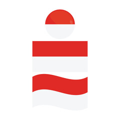 Indonesia Flag Icon Set Vector Design.