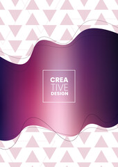 Purple organic shape abstract background with geometric triangle pattern.