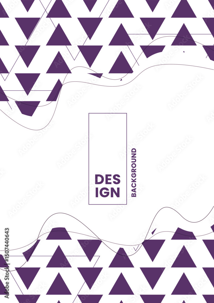 Poster purple geometric abstract background with triangle pattern.