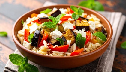 Orzo Pasta with Roasted Veggies and Feta