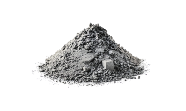 Cement dust pile isolated on transparent or white background