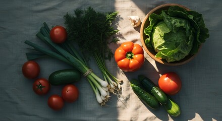Vibrant Fresh Vegetables and Herbs A Colorful Harvest Bounty