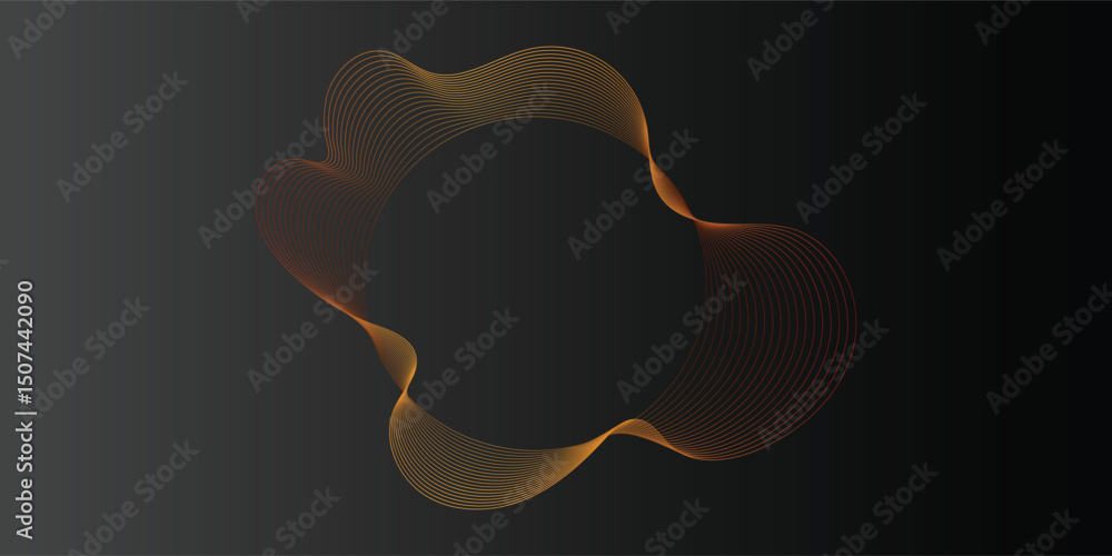 Fototapete abstract golden wave design on dark background. this image features a dynamic, abstract design of go