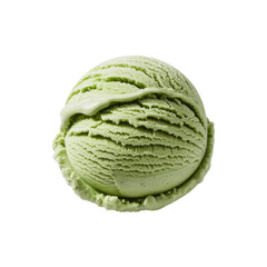 Fototapeta premium Scoop Of Creamy Mint Green Ice Cream On A Transparent Background
