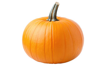 Obraz premium Single orange pumpkin isolated on transparent background