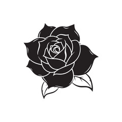 Rose flower vector illustration logo sticker