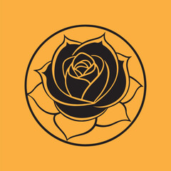 Rose flower vector illustration logo sticker