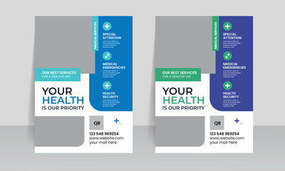 hospital medical flyer poster design template