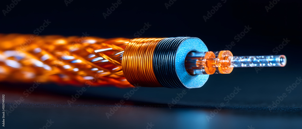 Poster fiber optic broadband telecommunication concept showcasing the speed and reliability of high speed i