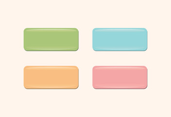 Set of colorful and empty buttons for a website