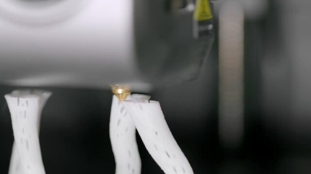a close-up shot of a 3d printer extruding