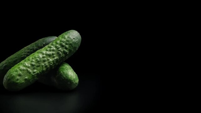 fresh green cucumbers stacked together on a sleek