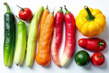 Assortment of dried vegetables on white backdrop , nutritious, healthy snack
