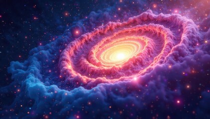 Abstract swirling nebula, cosmic dust seamlessly repeats , cosmos, universe