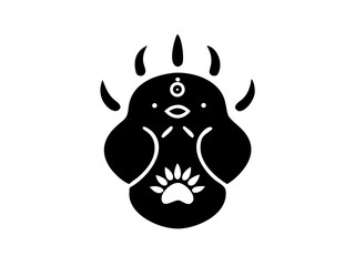 Premium Safari Animals In A Blacklight Tattoo Style Thic Icon