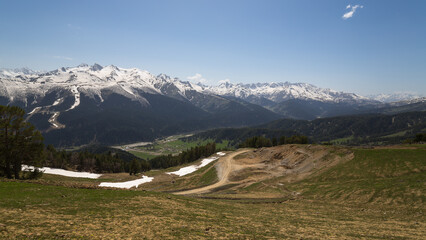 Panoramic view of the Caucasus mountains