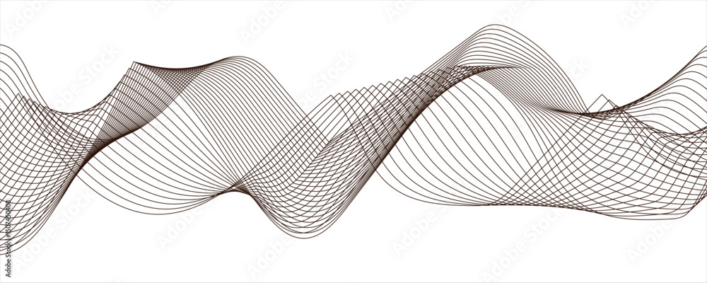 Poster abstract gray lines wave curve motion on white background. vector illustration. abstract line art ve