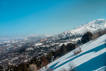 Amirsoy, Amirsay snowy rocks, mountains in Uzbekistan