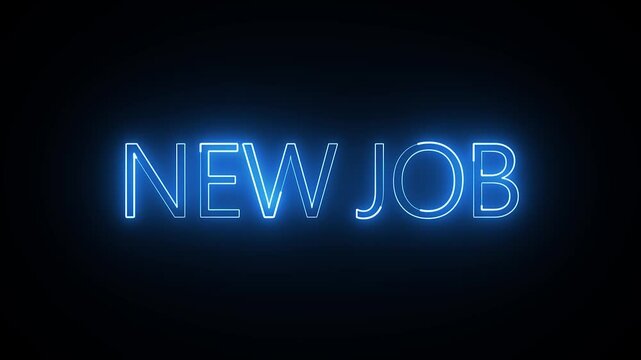 New Job text animation loop of blue color, We Are Hiring, Hiring recruitment, Join Our Team, job vacancy, Hiring poster.