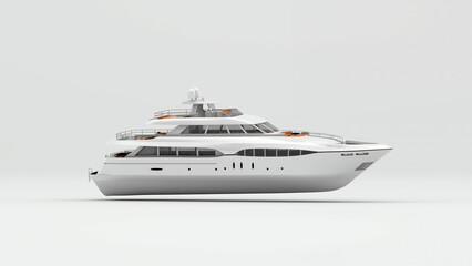 cruise ship isolated on white