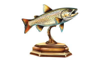 Naklejka premium Fishing trophy isolated on transparent or white background