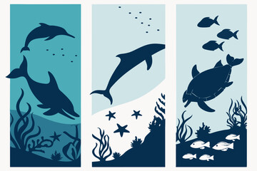 Deep Sea Outline: Shark Silhouette Illustration