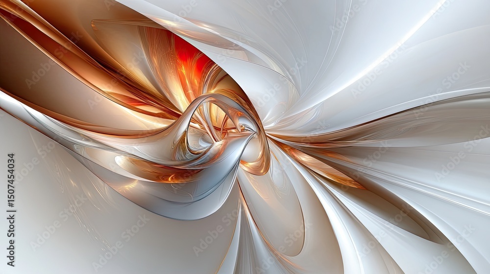 Poster abstract elegance illustrated through delicate swirls and curls, flowing seamlessly into one another