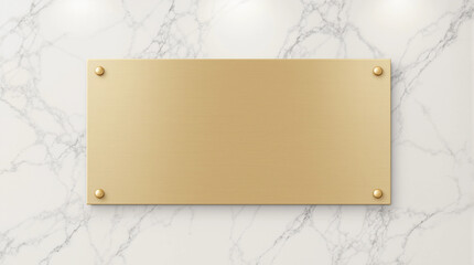 Gold plaque with a white background. The plaque is empty. There are no words on the plaque