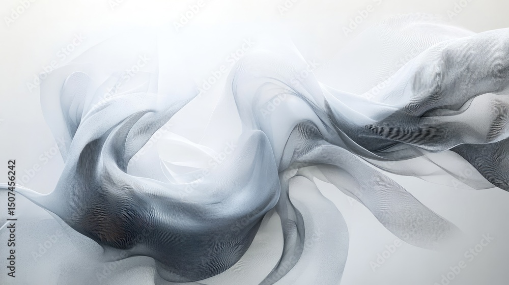 Poster a fluid composition of elegant curling lines, intertwining with rhythm and style. high-resolution de