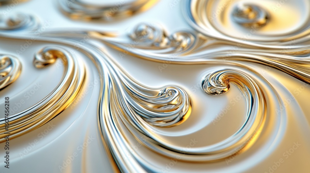 Poster a fluid composition of elegant curling lines, intertwining with rhythm and style. high-resolution de