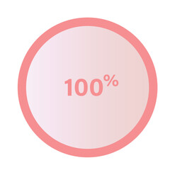 Donut chart showing 100% completion with soft gradient. Ideal for full progress visualization, analytics, and infographics