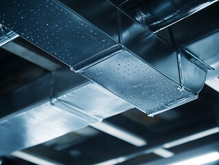 Industrial HVAC Ductwork with Condensation