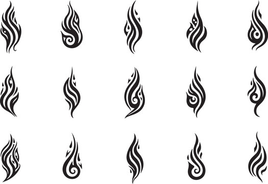  Tribal Dragon Tattoo's Design  vector