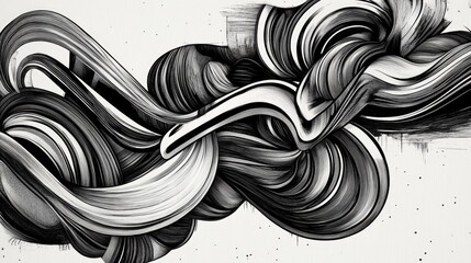 Dynamic yet elegant, this abstract line illustration features curling and swirling lines that move in perfect harmony, rendered in ultra-sharp detail.