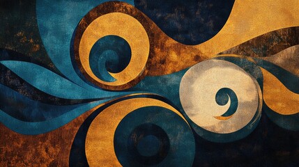 Elegant curls and swirls overlap in a fluid abstract design. Each high-definition line contributes to a beautifully detailed and balanced composition.