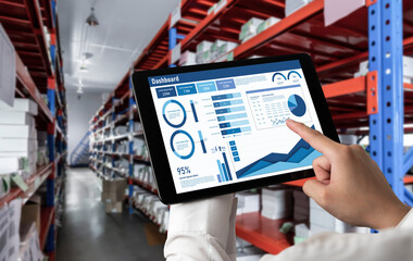 Business data dashboard provide business intelligence analytic for marketing strategy planning snugly with big data set to analyze customer demands and foreseeing business future