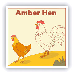 Hen post Ginger design and Chicken farm Advertisement template
