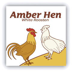 Hen post Ginger design and Chicken farm Advertisement template