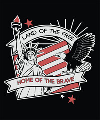 Independence Day Celebration Vector Design with American Flag and Patriotic Elements